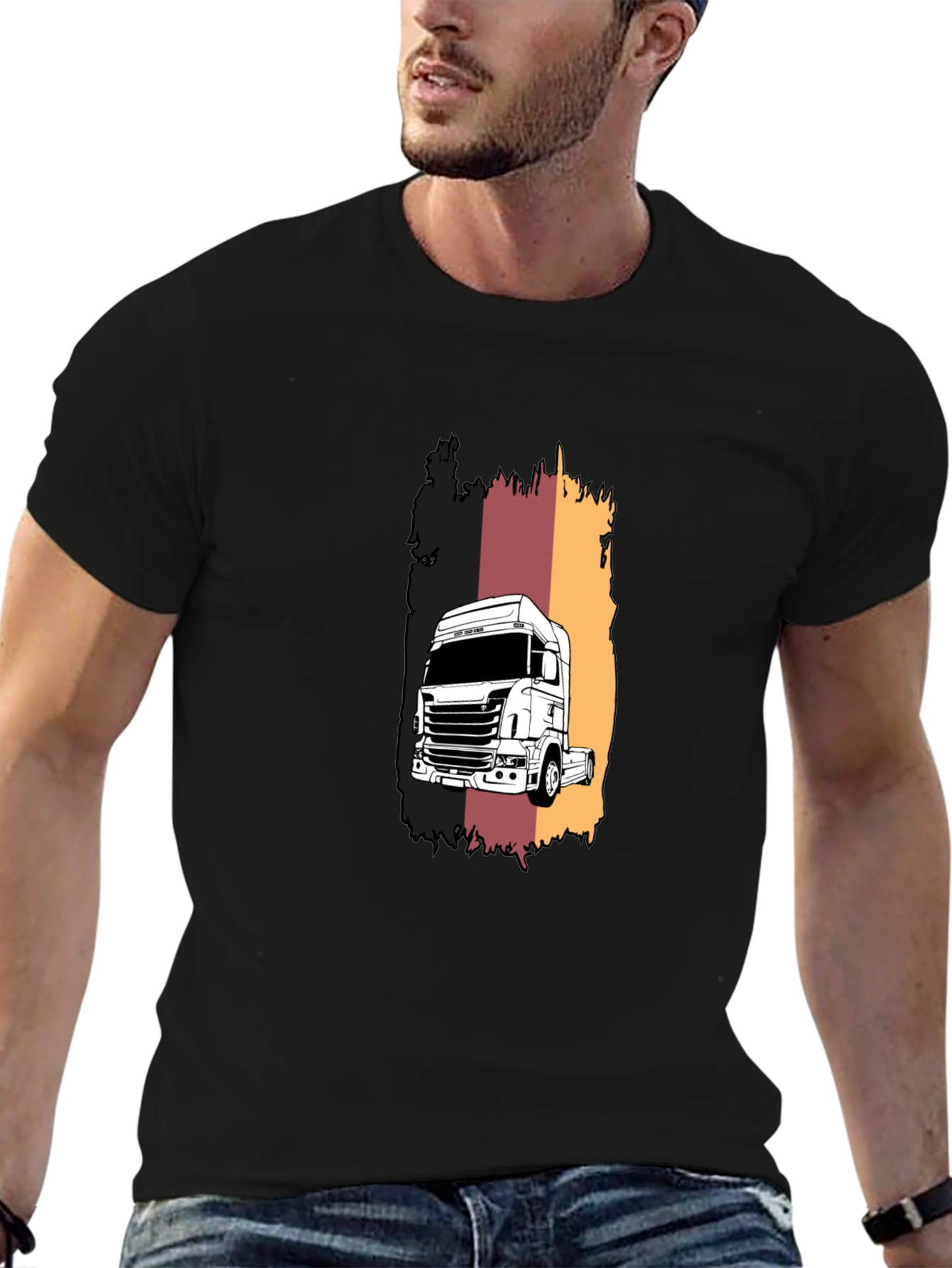 Truck Graphic Tee - Black Short Sleeve