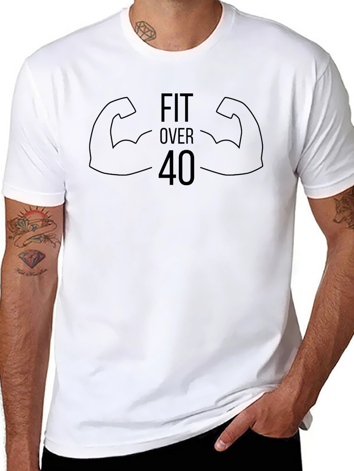 Fit Over 40 Graphic Tee - Mens Black T-Shirt