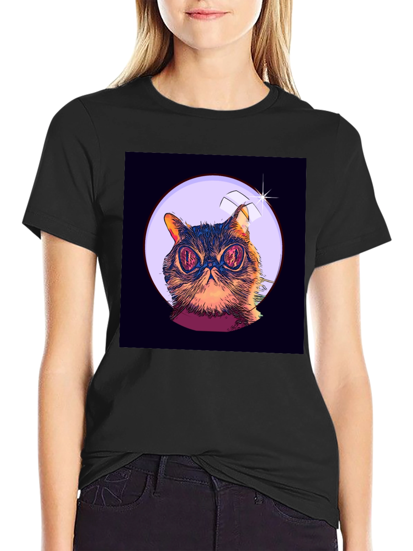 Cat Astronaut Graphic T-Shirt