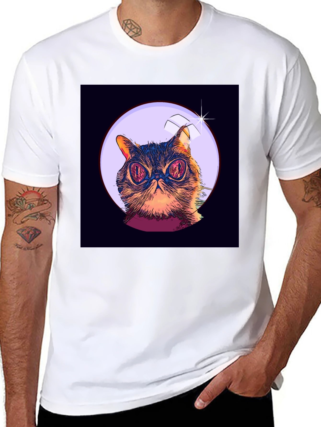 Cat Astronaut Graphic T-Shirt