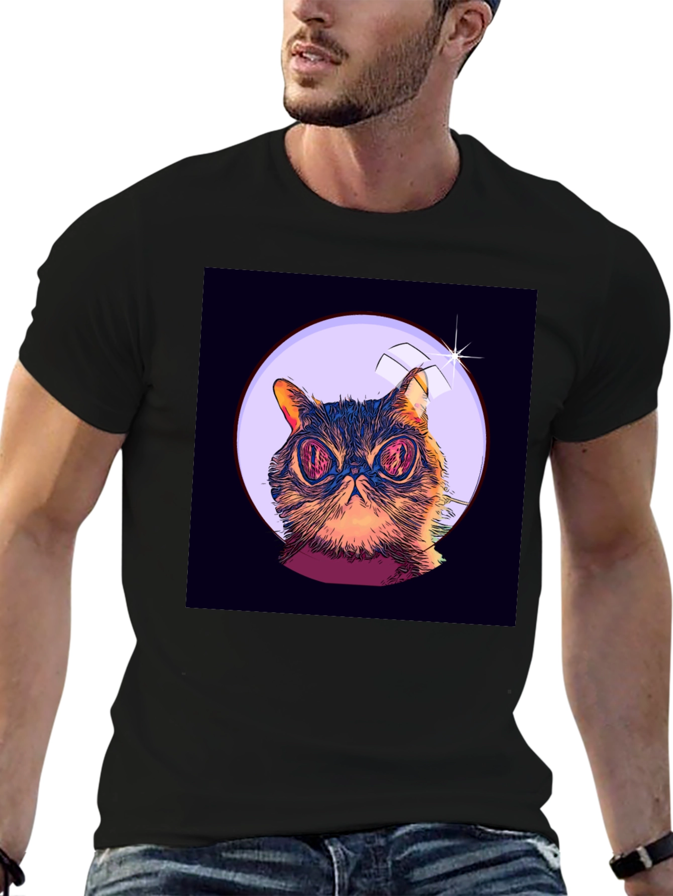 Cat Astronaut Graphic T-Shirt