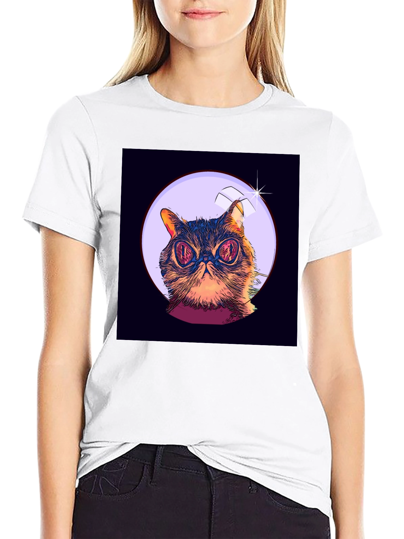 Cat Astronaut Graphic T-Shirt
