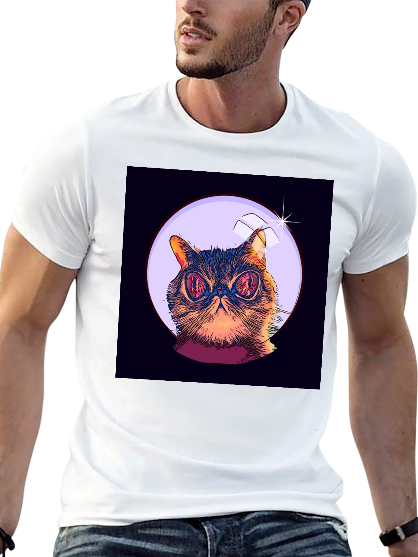 Cat Astronaut Graphic T-Shirt