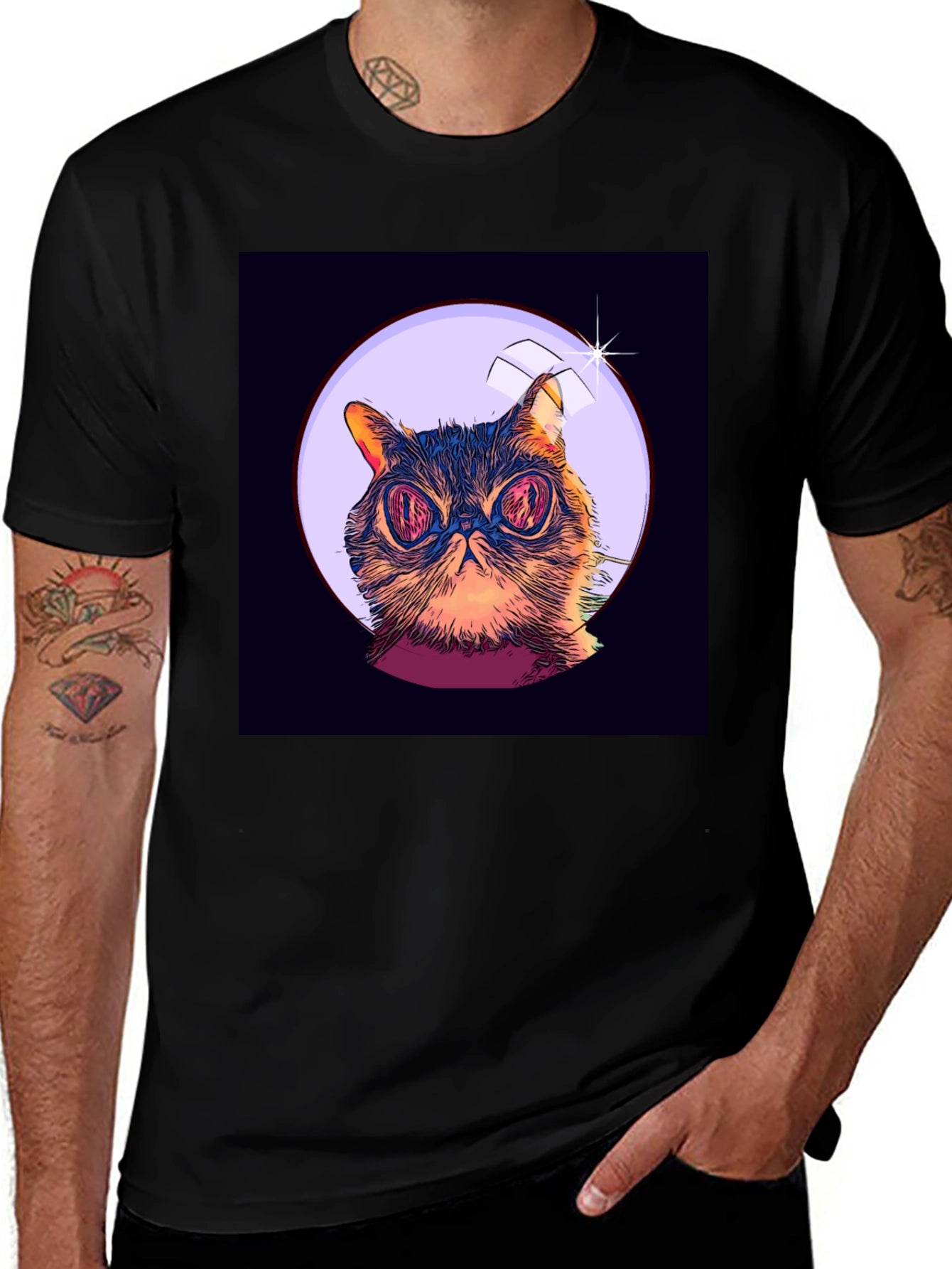 Cat Astronaut Graphic T-Shirt