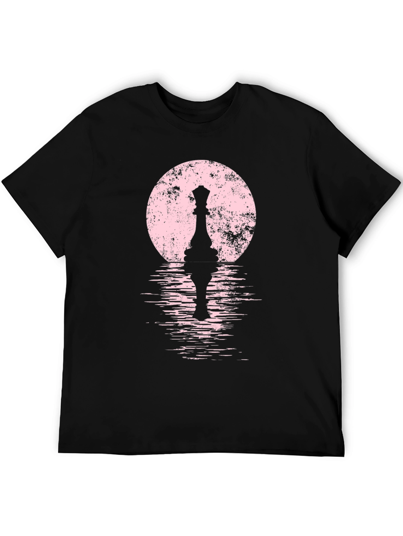 Queen Chess Piece T-Shirt: Artistic Moonlit Design