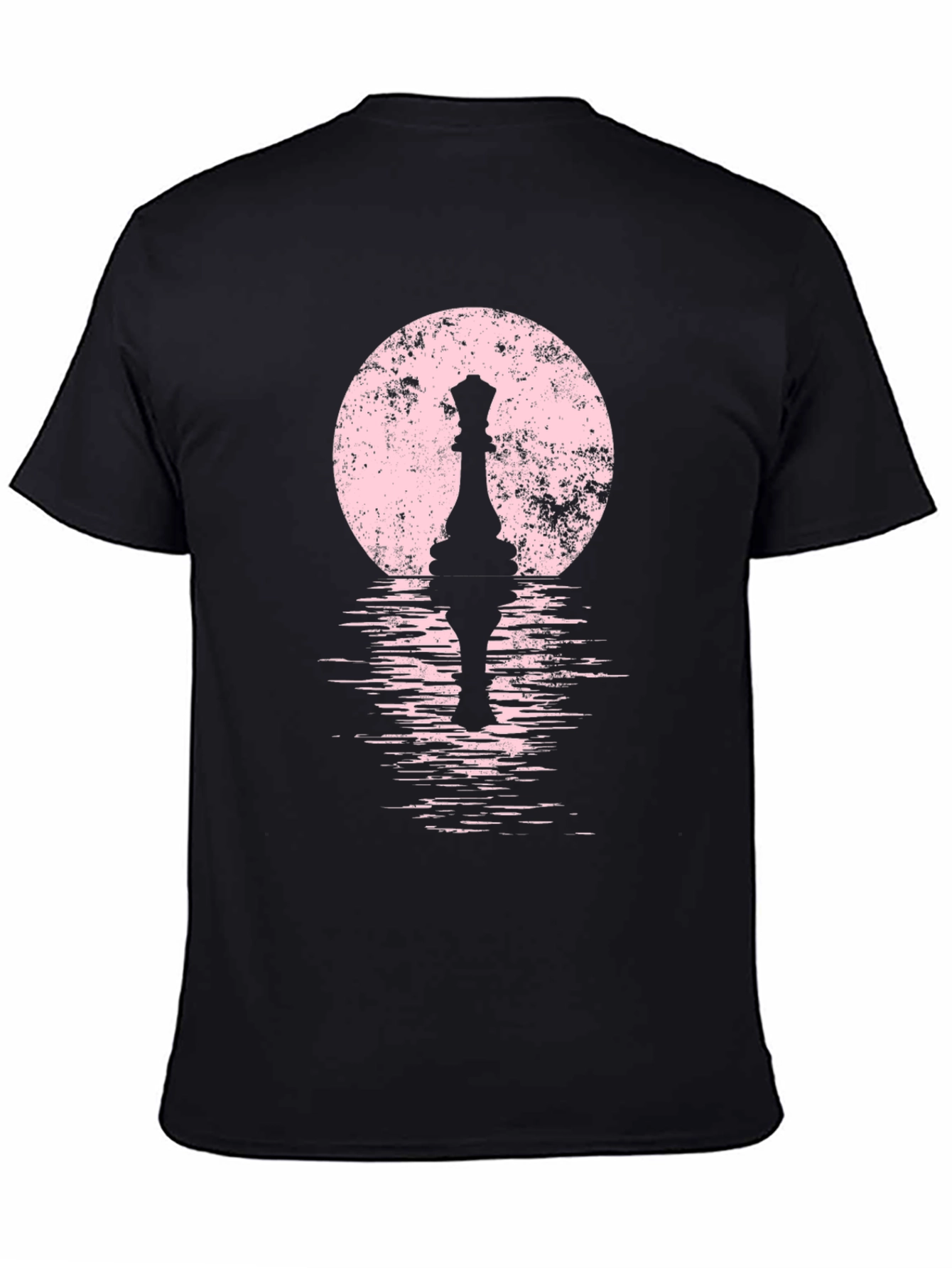 Queen Chess Piece T-Shirt: Artistic Moonlit Design