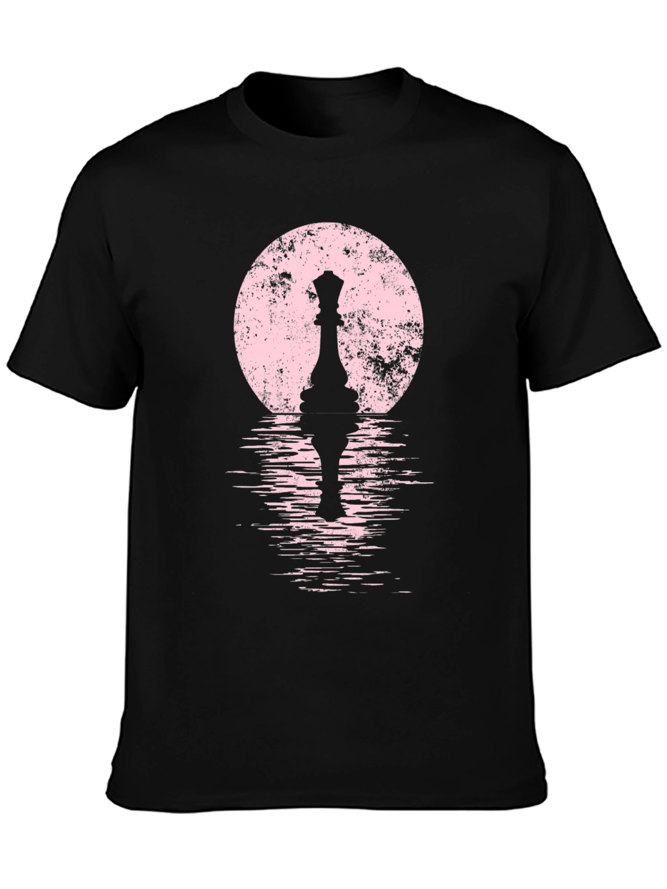 Queen Chess Piece T-Shirt: Artistic Moonlit Design