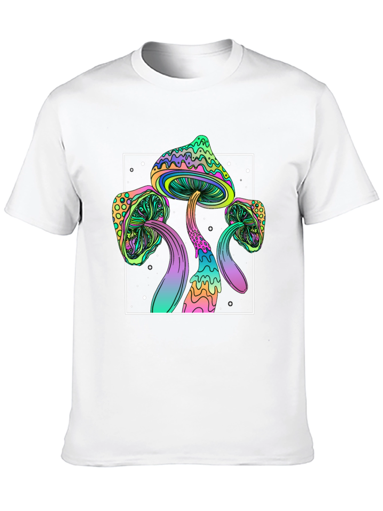 Psychedelic Mushroom T-Shirt - Black Trippy Tee