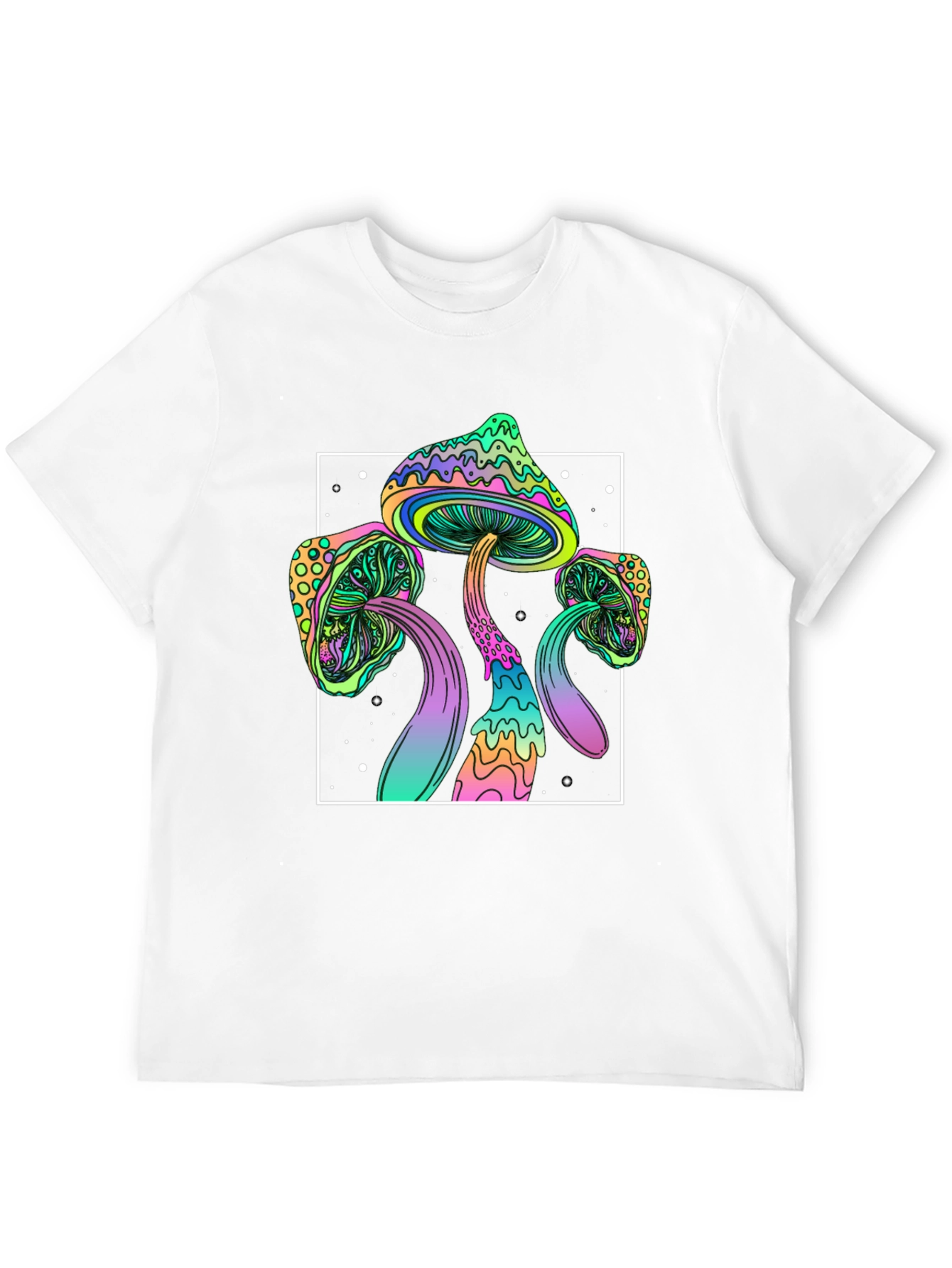 Psychedelic Mushroom T-Shirt - Black Trippy Tee