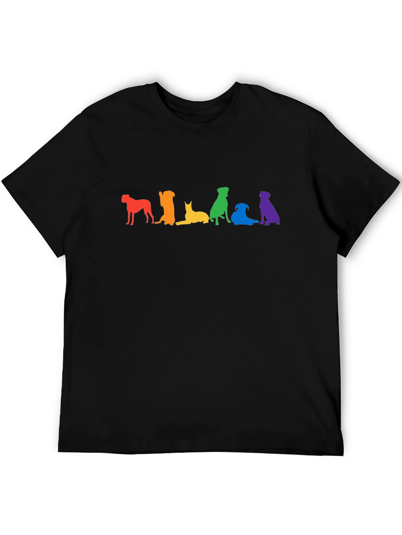Rainbow Dog Breed Silhouette Graphic Tee