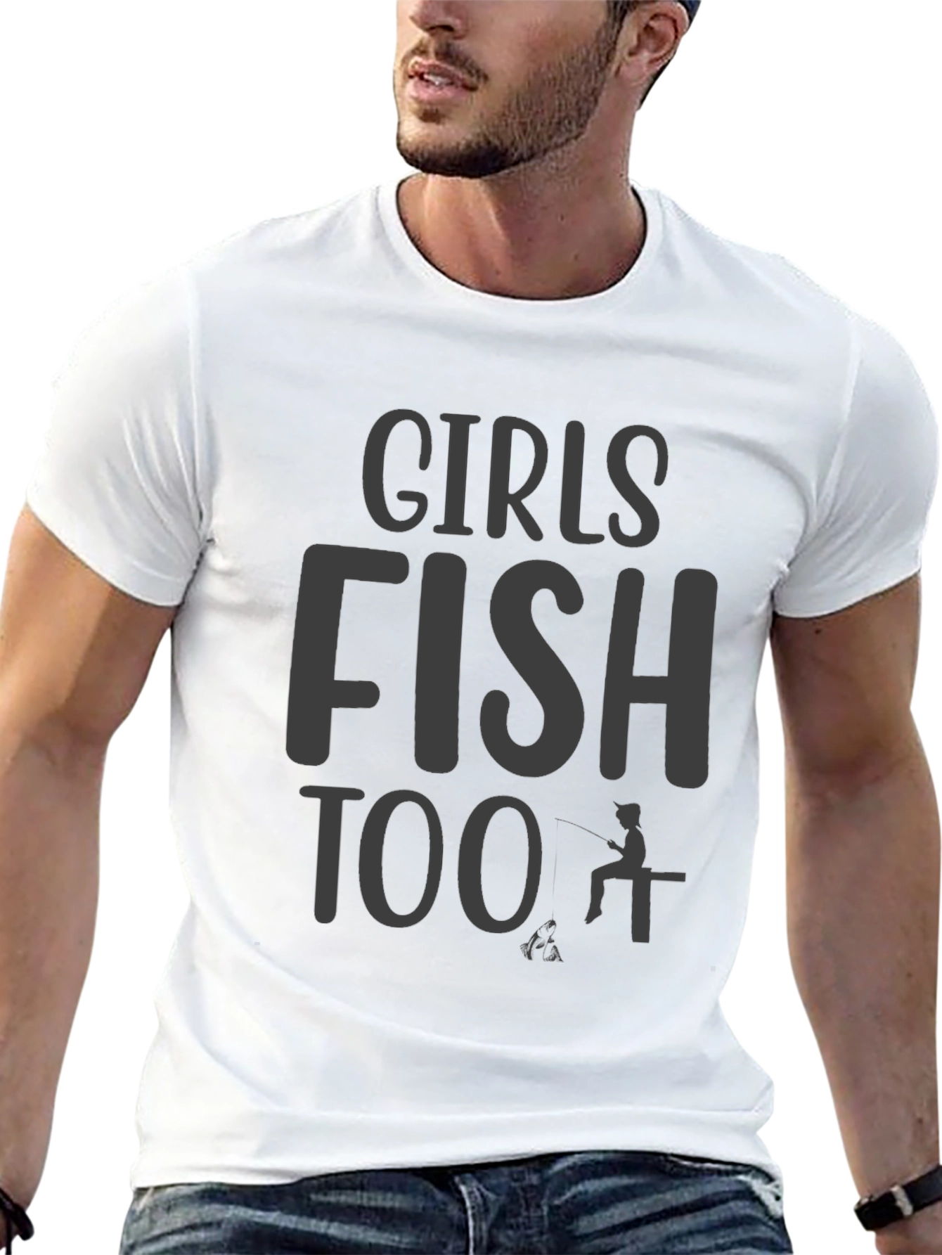 Girls Fish Too Graphic T-Shirt