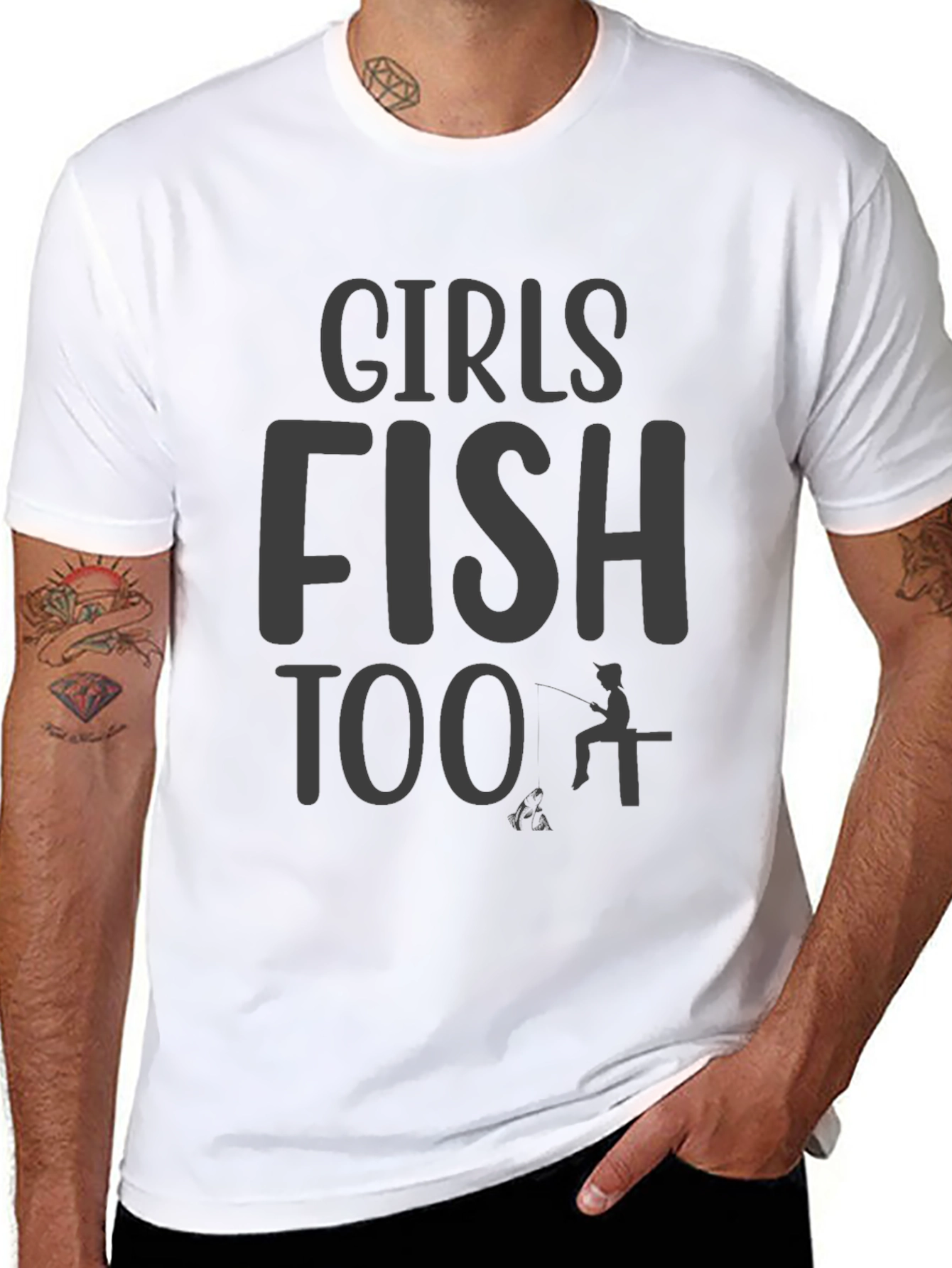 Girls Fish Too Graphic T-Shirt