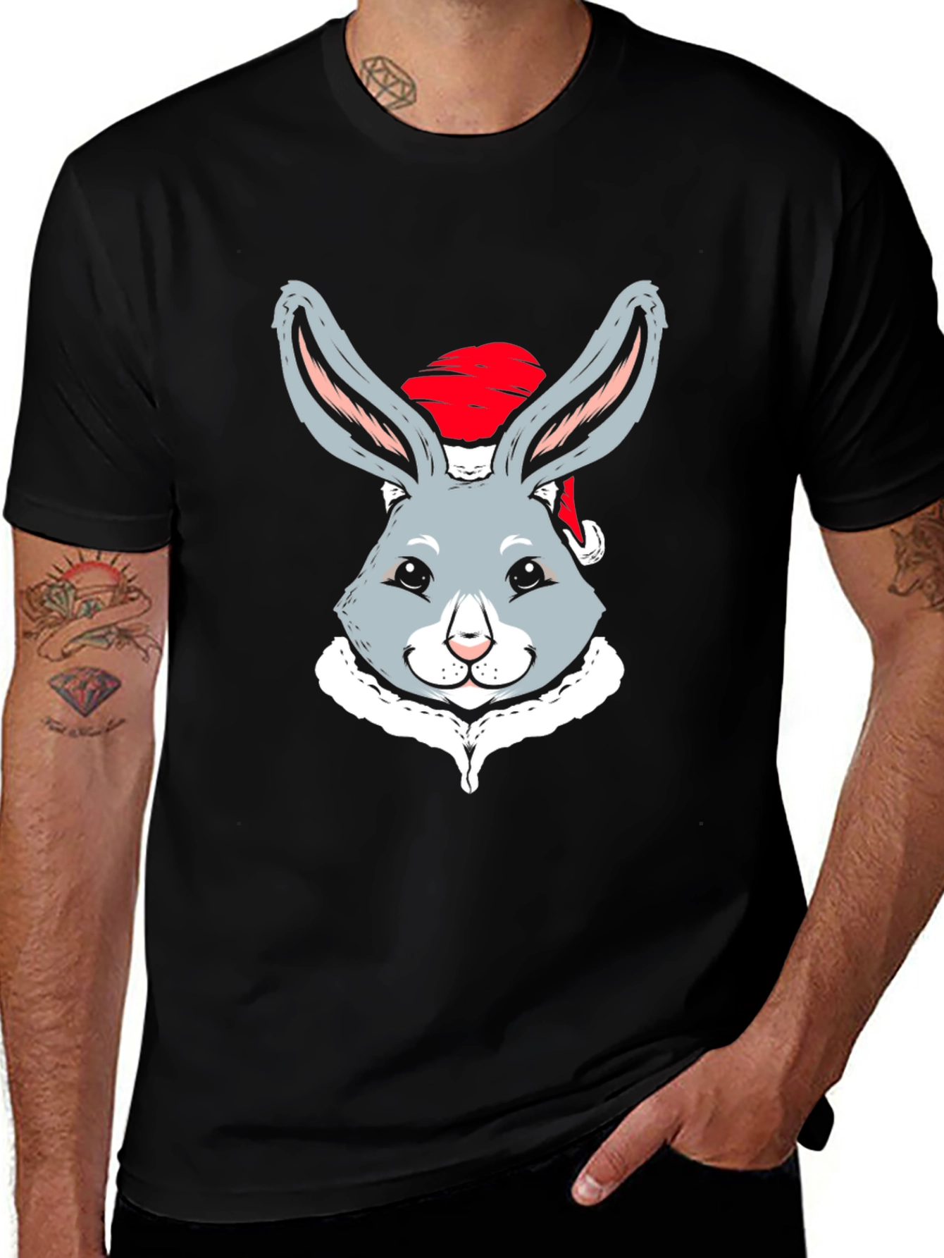 Festive Rabbit Tee: Cute Holiday Style