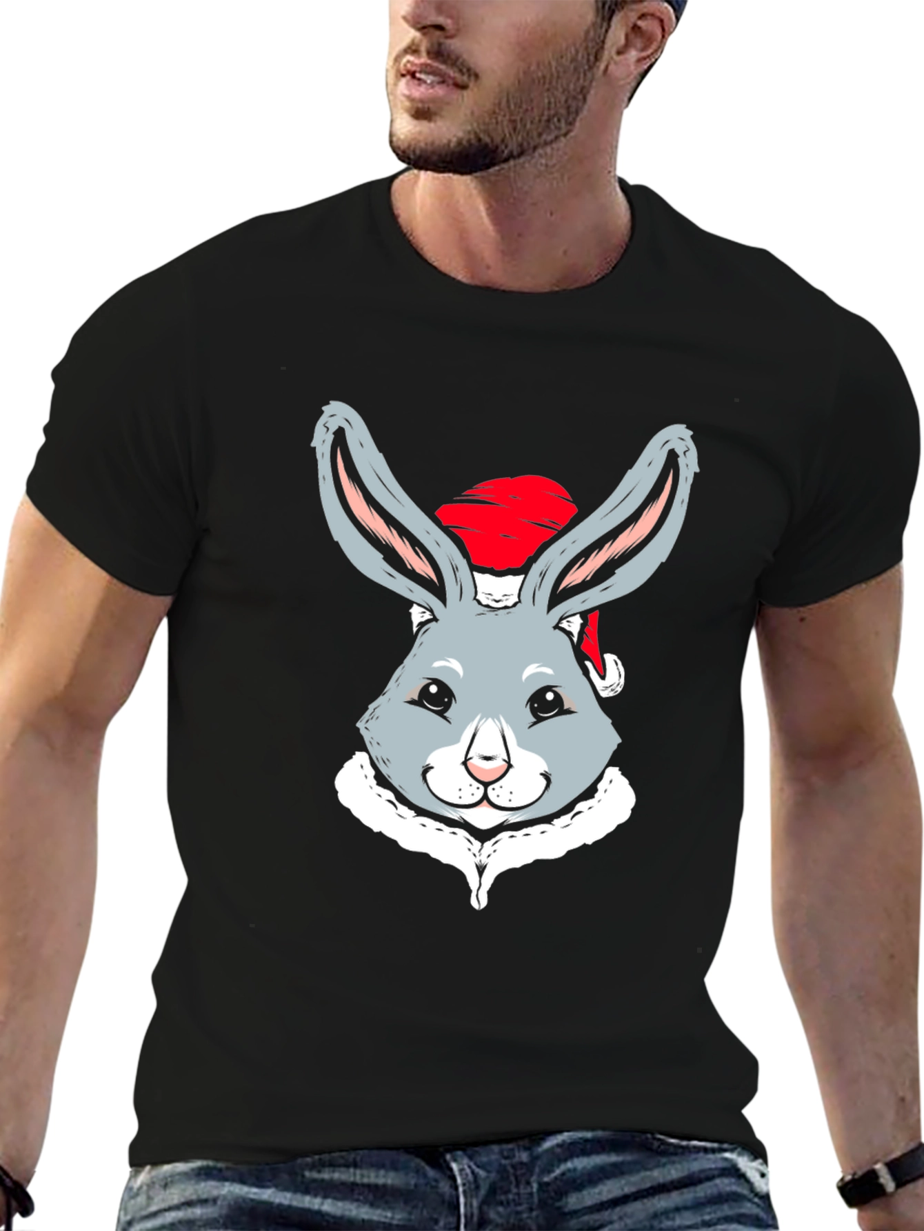 Festive Rabbit Tee: Cute Holiday Style