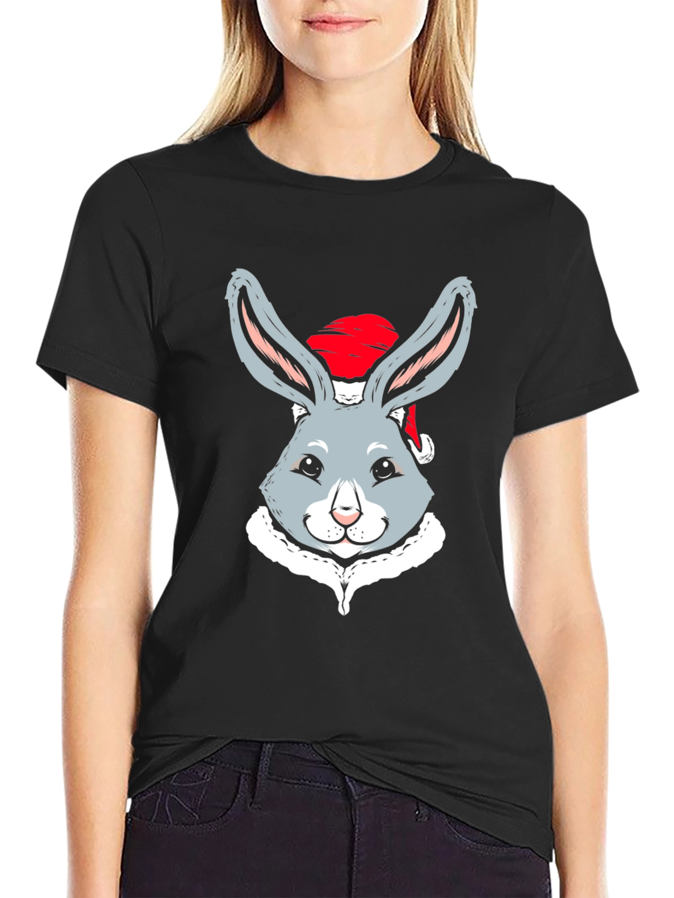 Festive Rabbit Tee: Cute Holiday Style