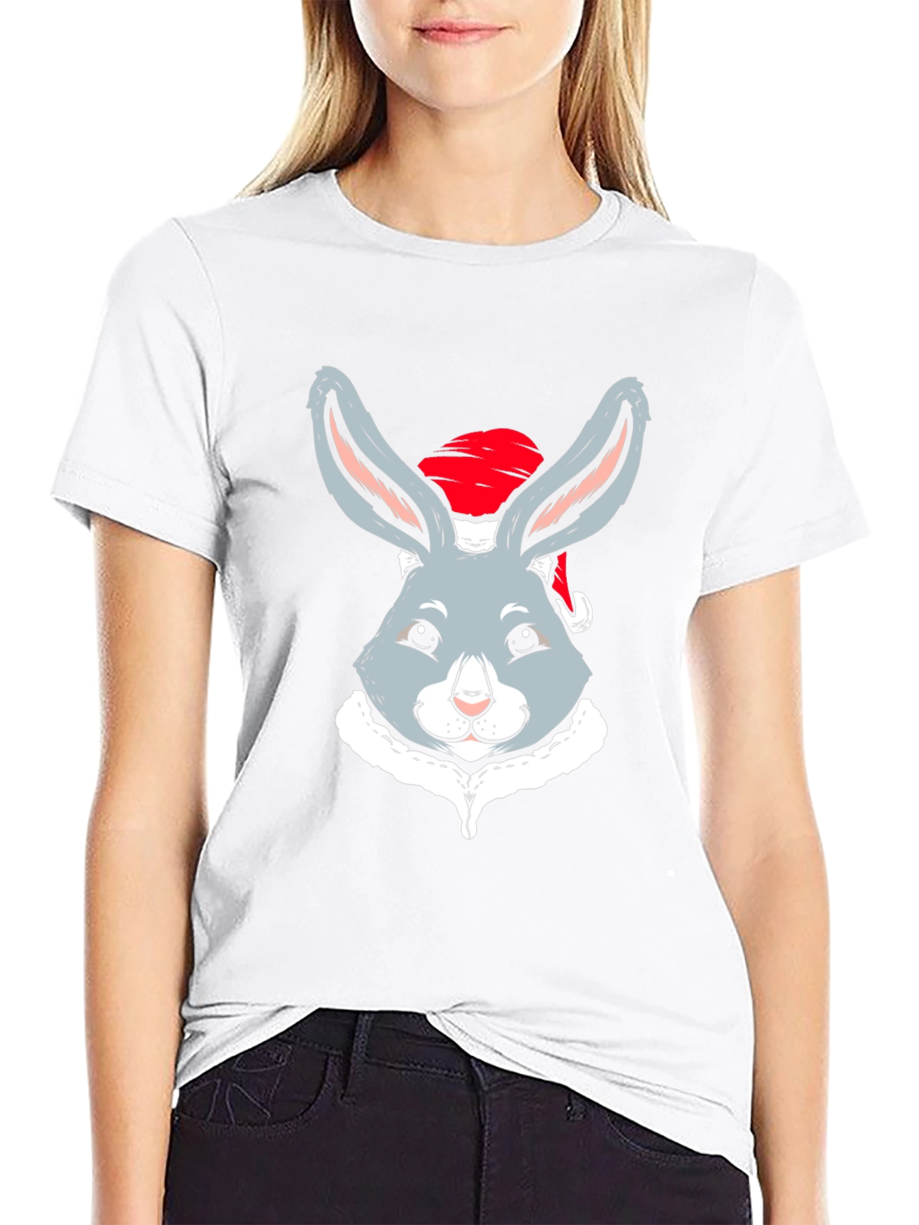 Festive Rabbit Tee: Cute Holiday Style