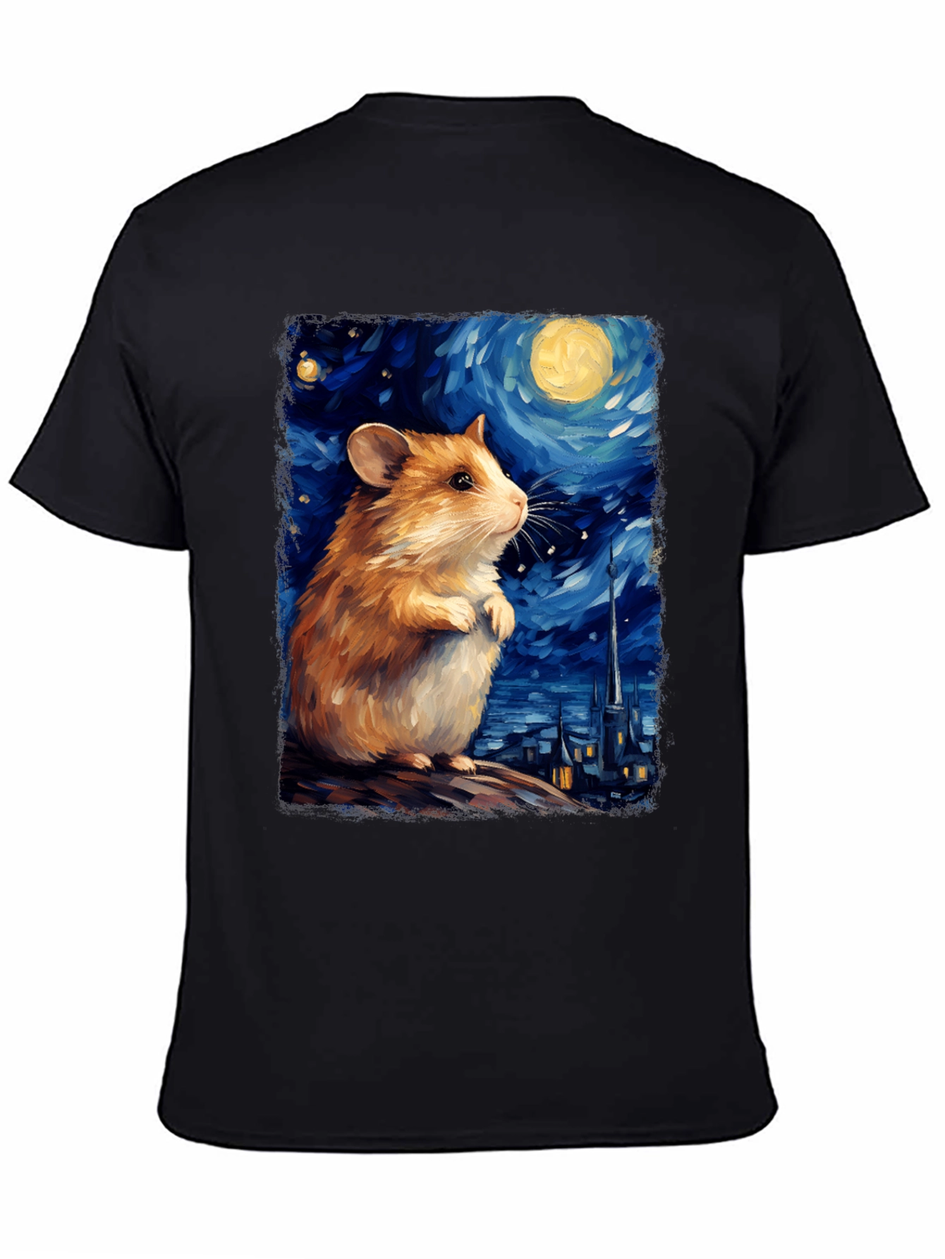 Hamster Starry Night Art T-Shirt