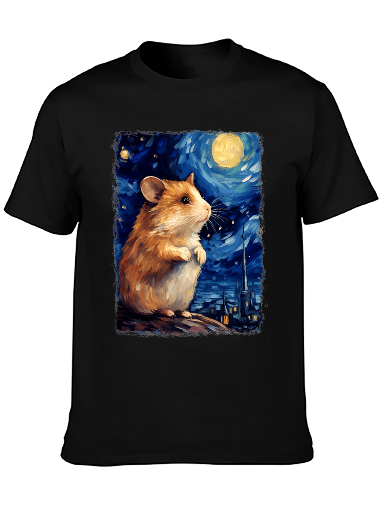 Hamster Starry Night Art T-Shirt