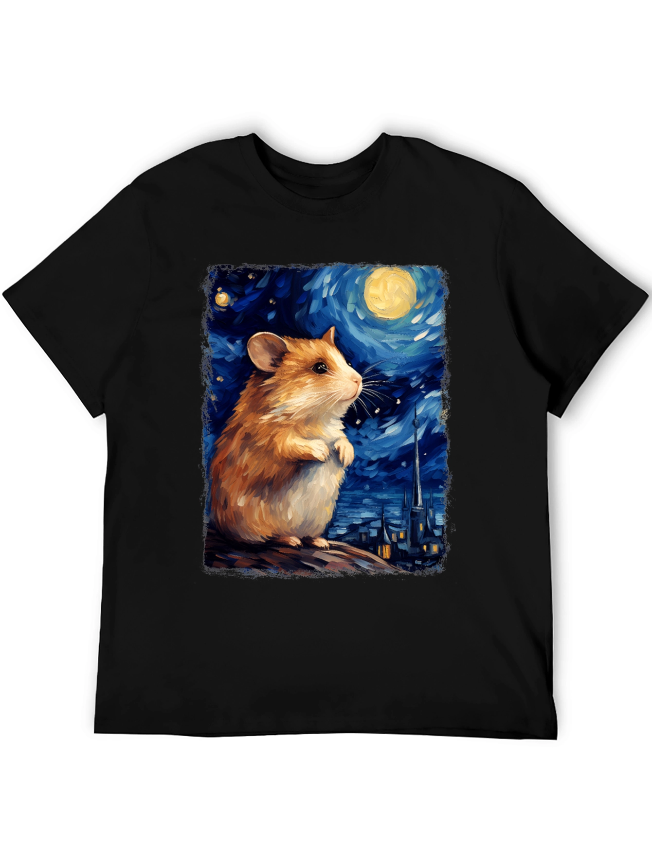Hamster Starry Night Art T-Shirt