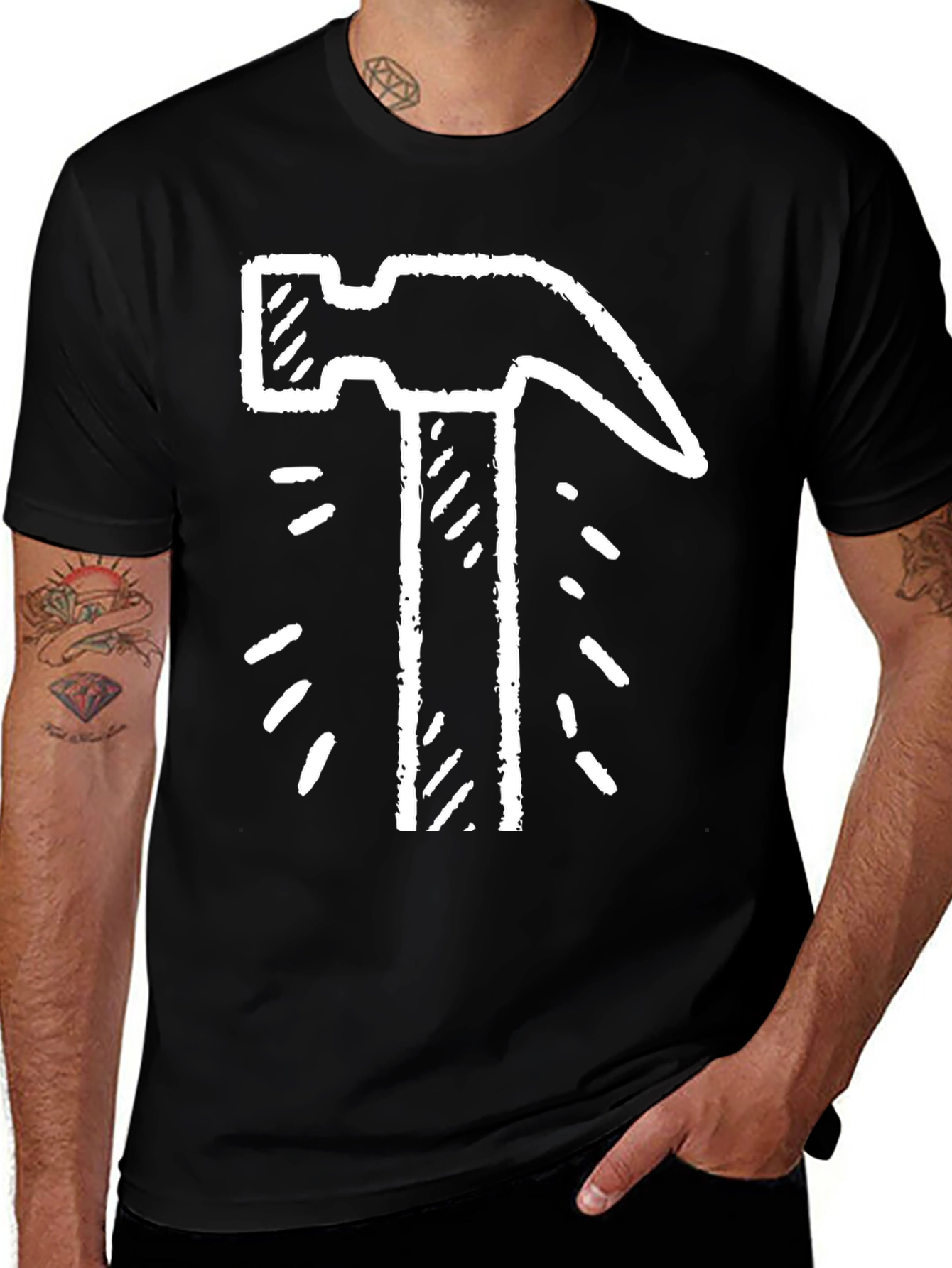 Hammer Time! Graphic Tee - Black Cotton T-Shirt