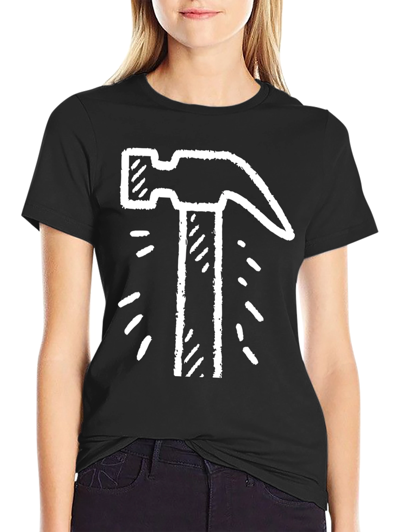 Hammer Time! Graphic Tee - Black Cotton T-Shirt