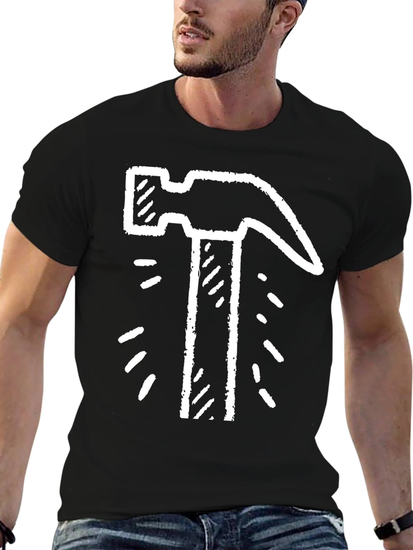 Hammer Time! Graphic Tee - Black Cotton T-Shirt