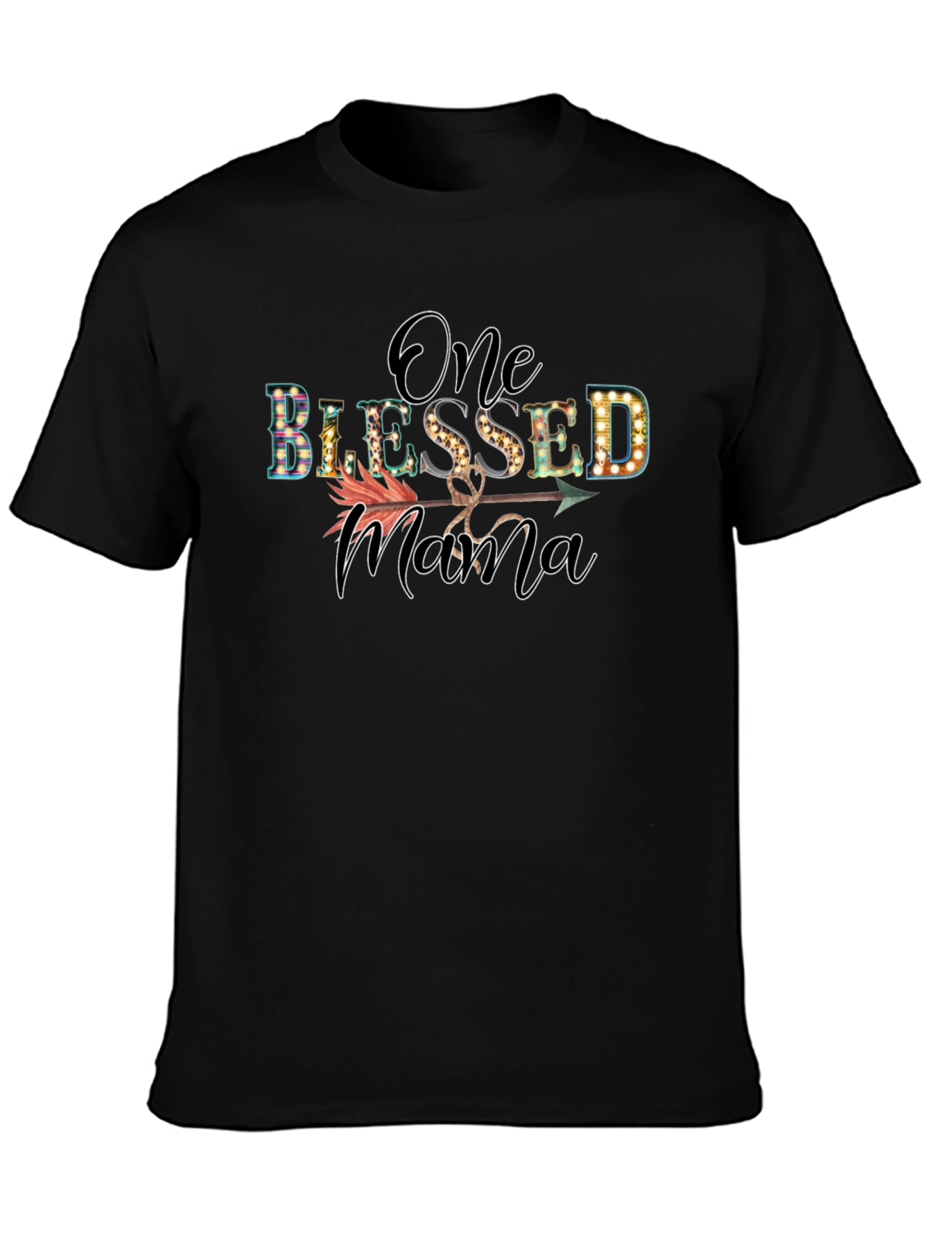 One Blessed Mama Graphic Tee - Black