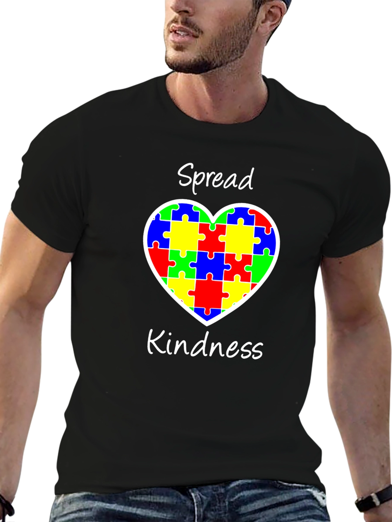 Spread Kindness Puzzle Heart Tee