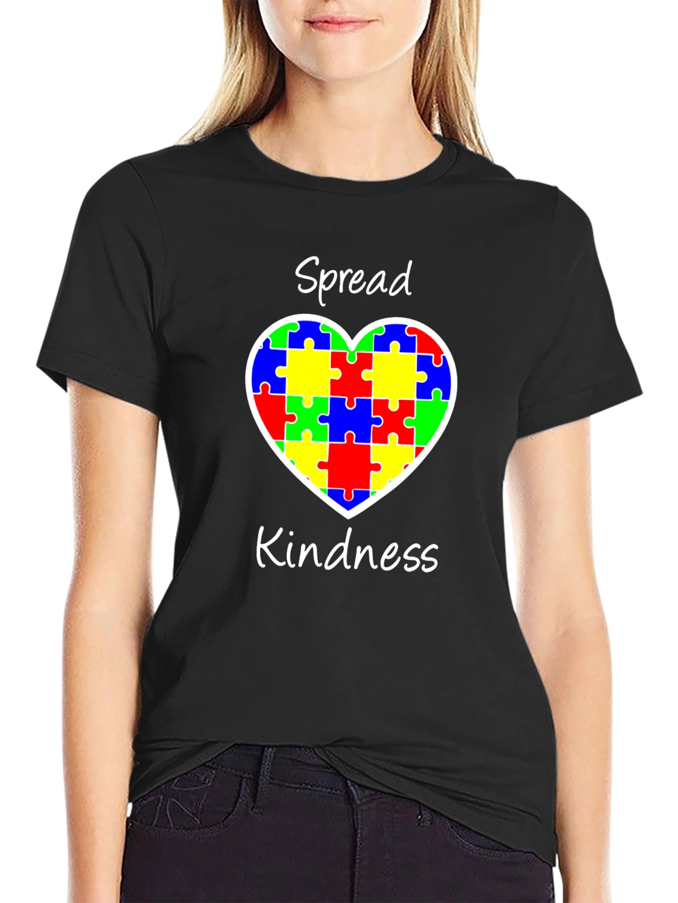 Spread Kindness Puzzle Heart Tee