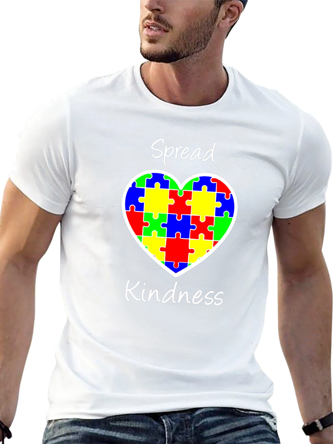 Spread Kindness Puzzle Heart Tee