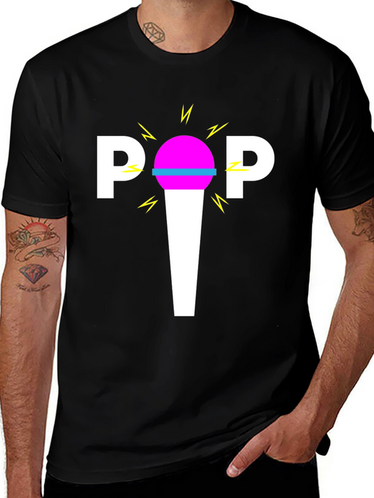 Retro POP Graphic Tee - Black Cotton Blend