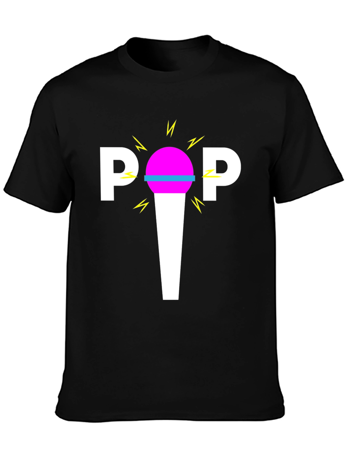 Retro POP Graphic Tee - Black Cotton Blend