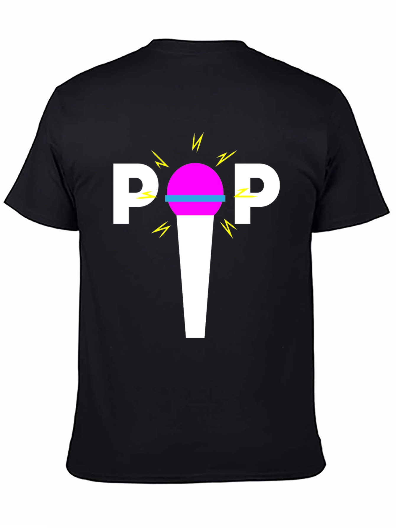 Retro POP Graphic Tee - Black Cotton Blend