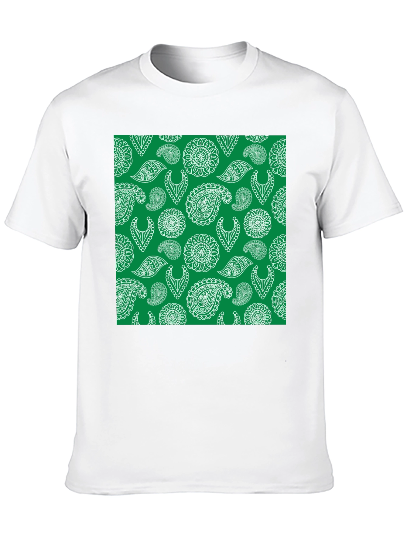 Green Paisley Graphic Tee - Stylish Mens T-Shirt