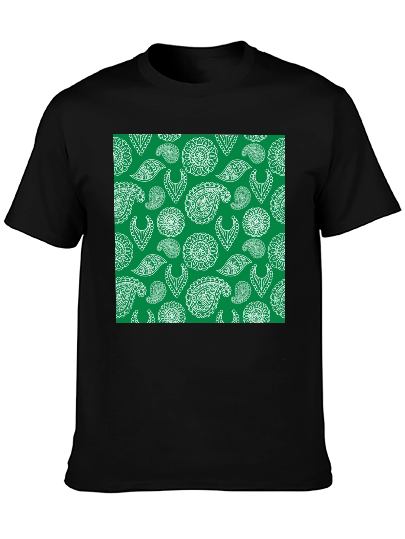 Green Paisley Graphic Tee - Stylish Mens T-Shirt