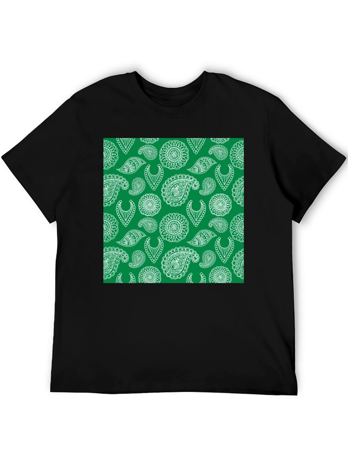 Green Paisley Graphic Tee - Stylish Mens T-Shirt