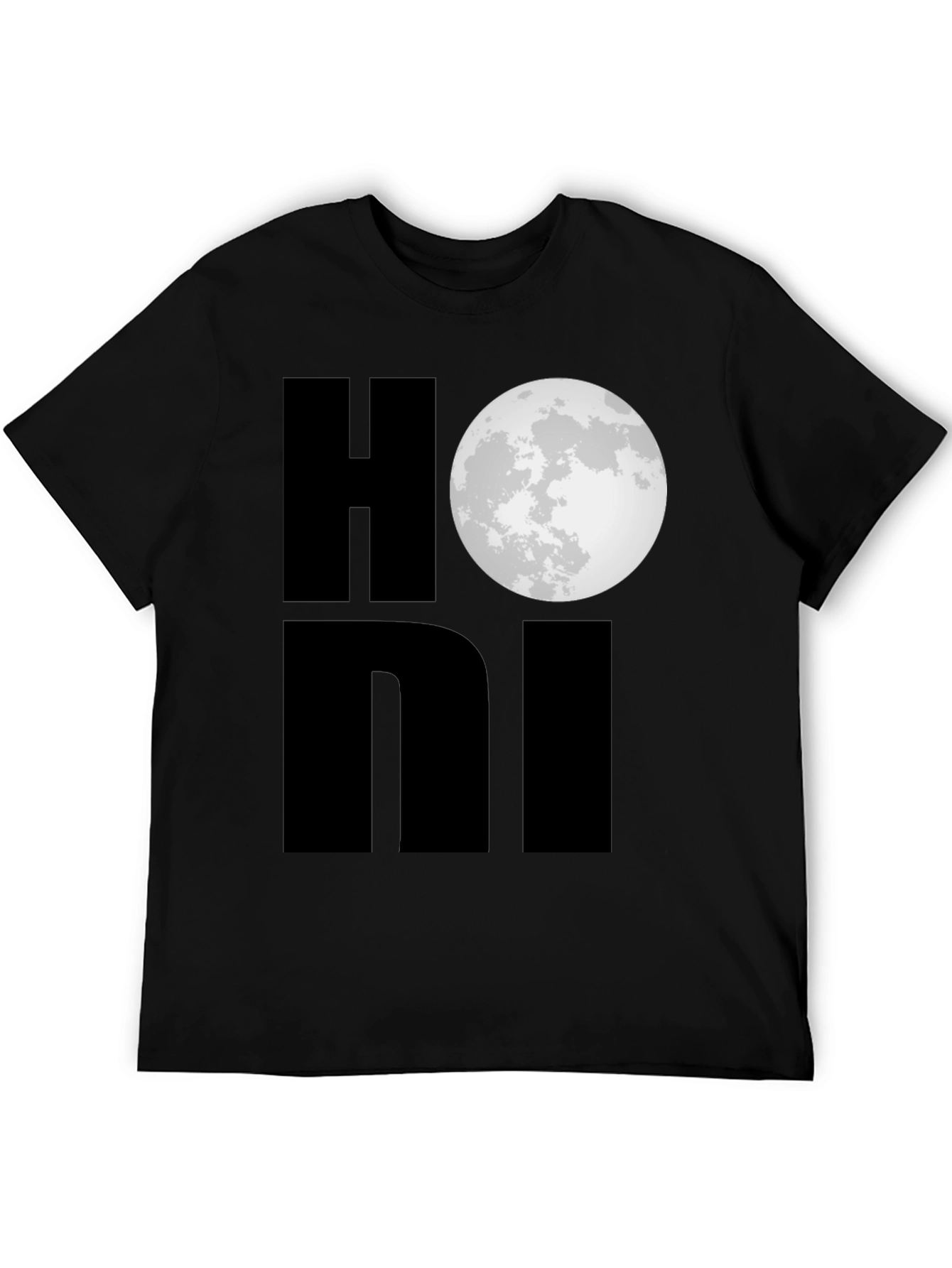 Honi Moon Graphic Black T-Shirt
