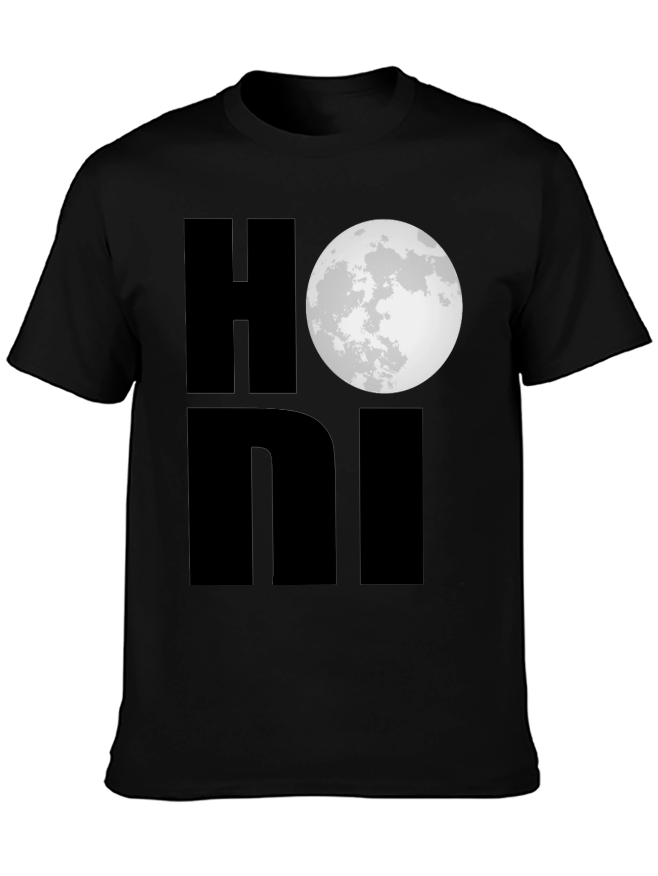 Honi Moon Graphic Black T-Shirt