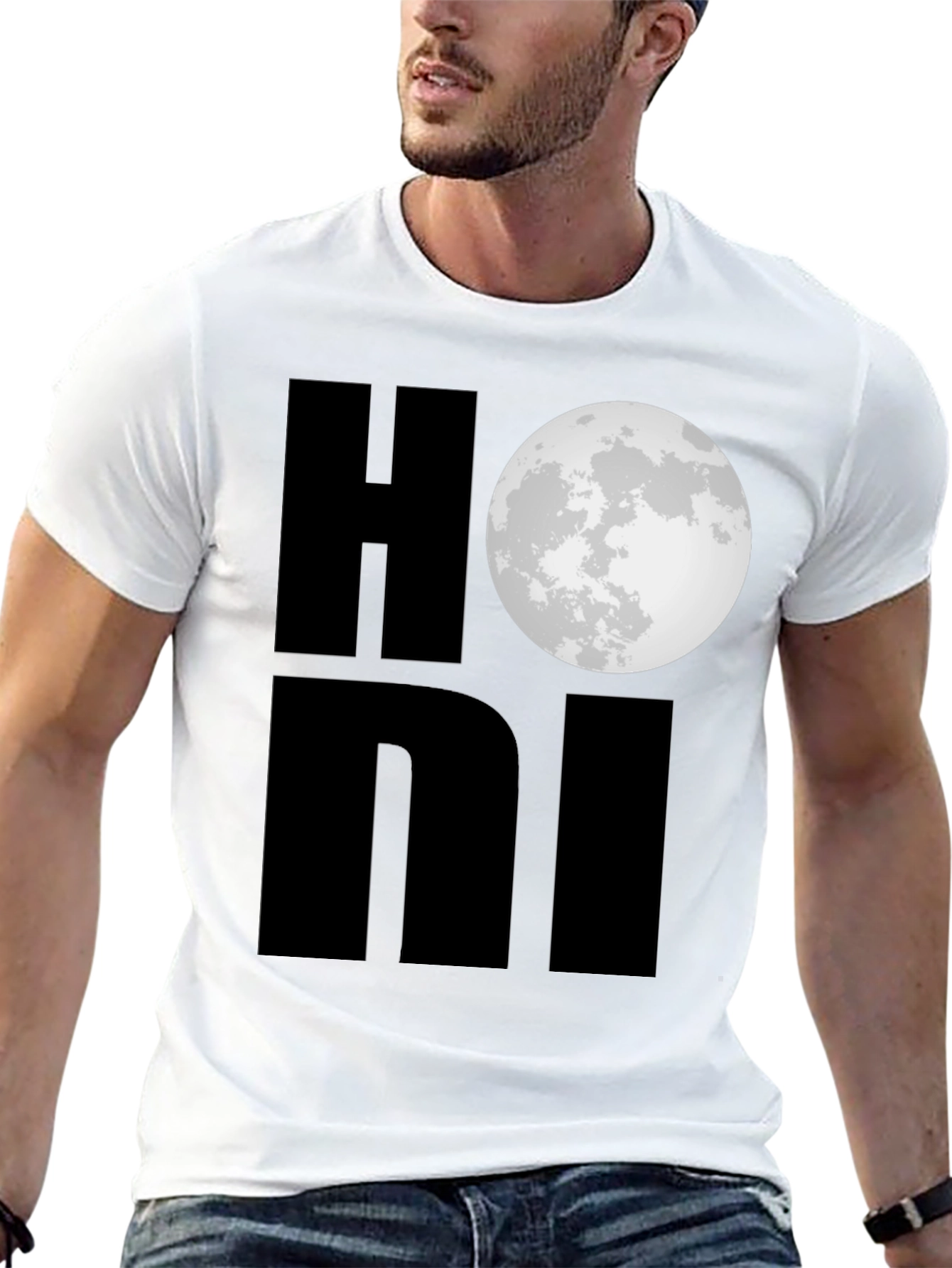 Honi Moon Graphic Black T-Shirt