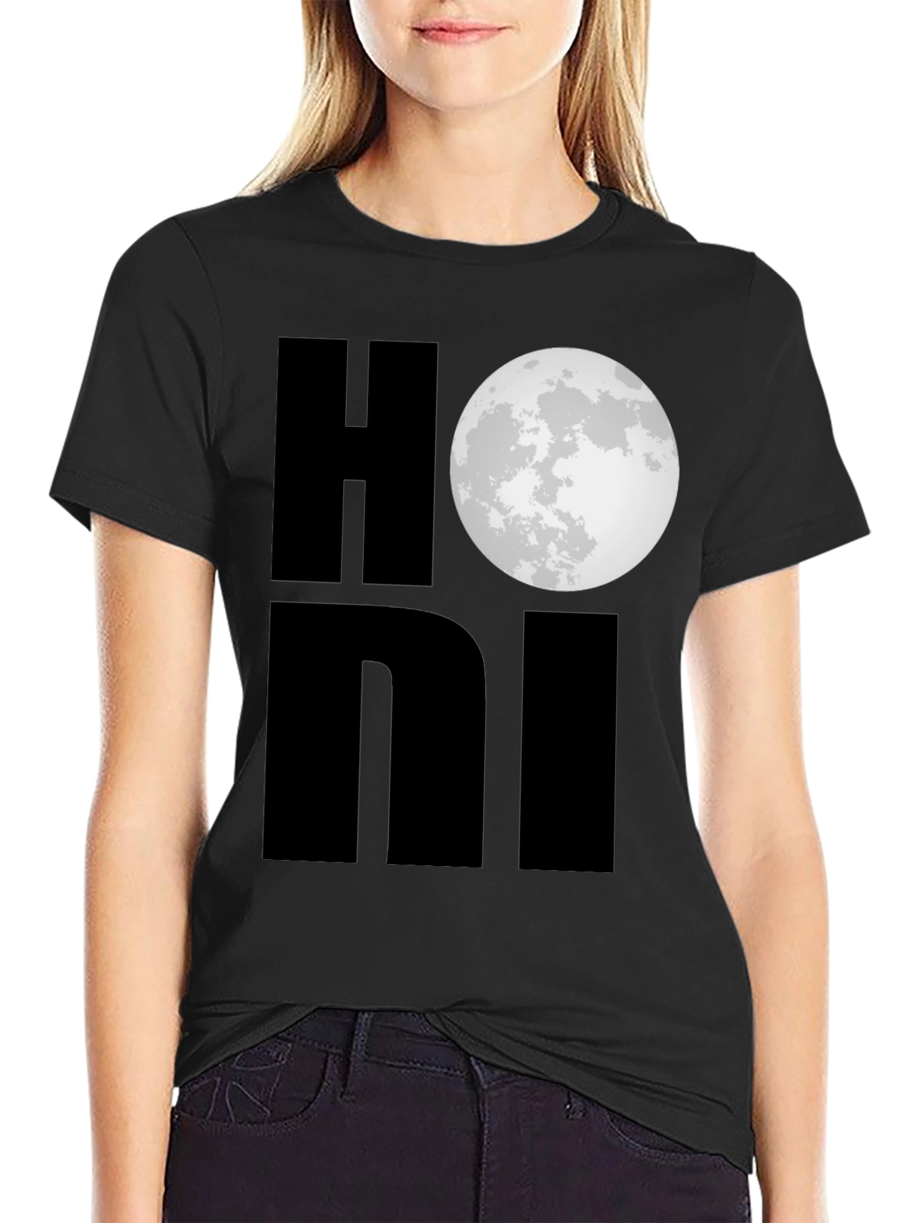 Honi Moon Graphic Black T-Shirt