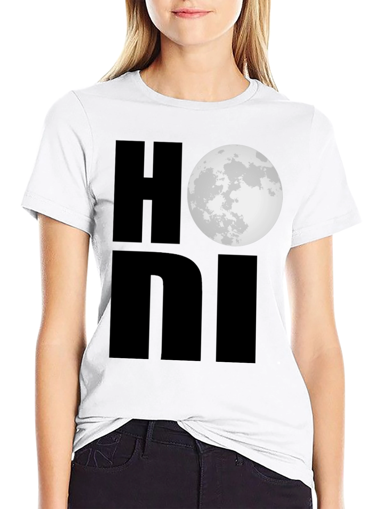 Honi Moon Graphic Black T-Shirt