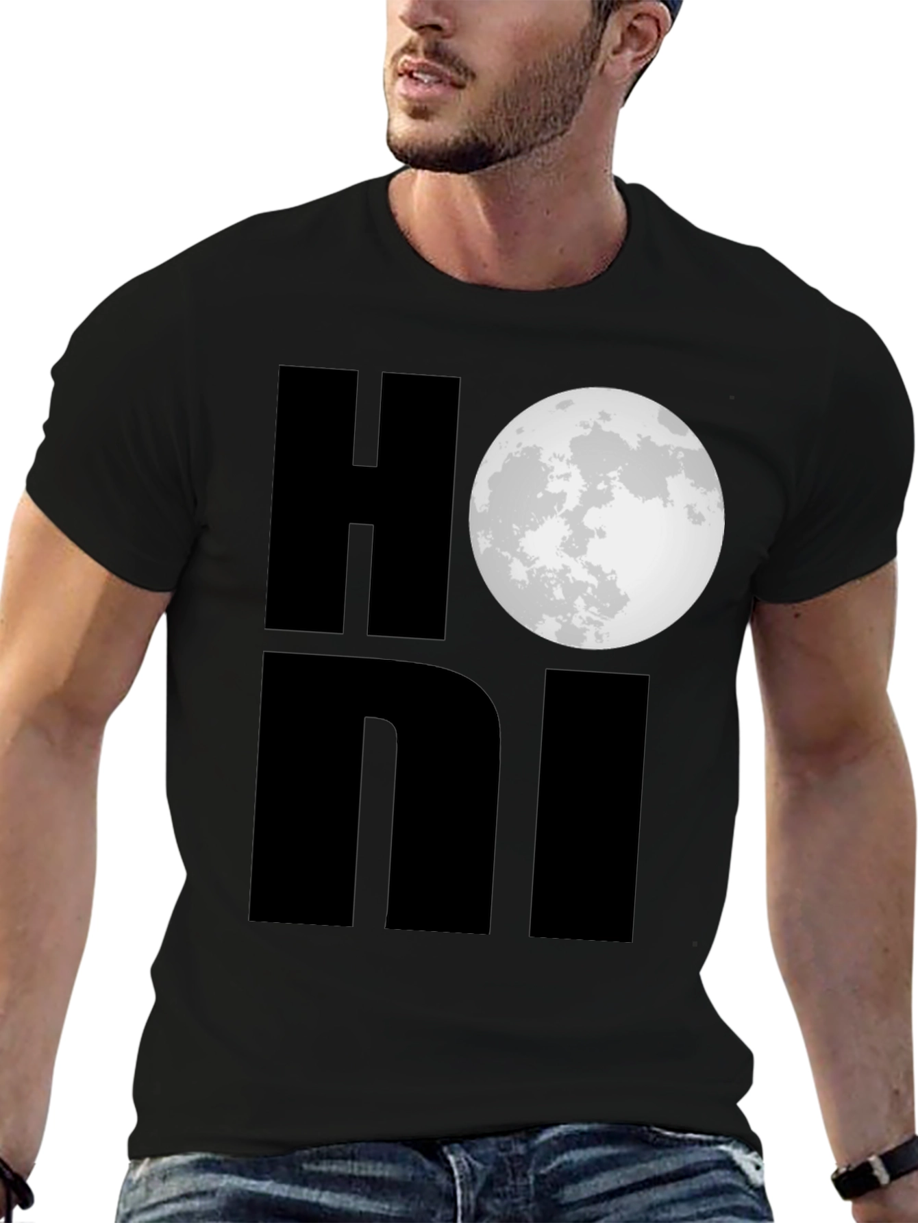 Honi Moon Graphic Black T-Shirt