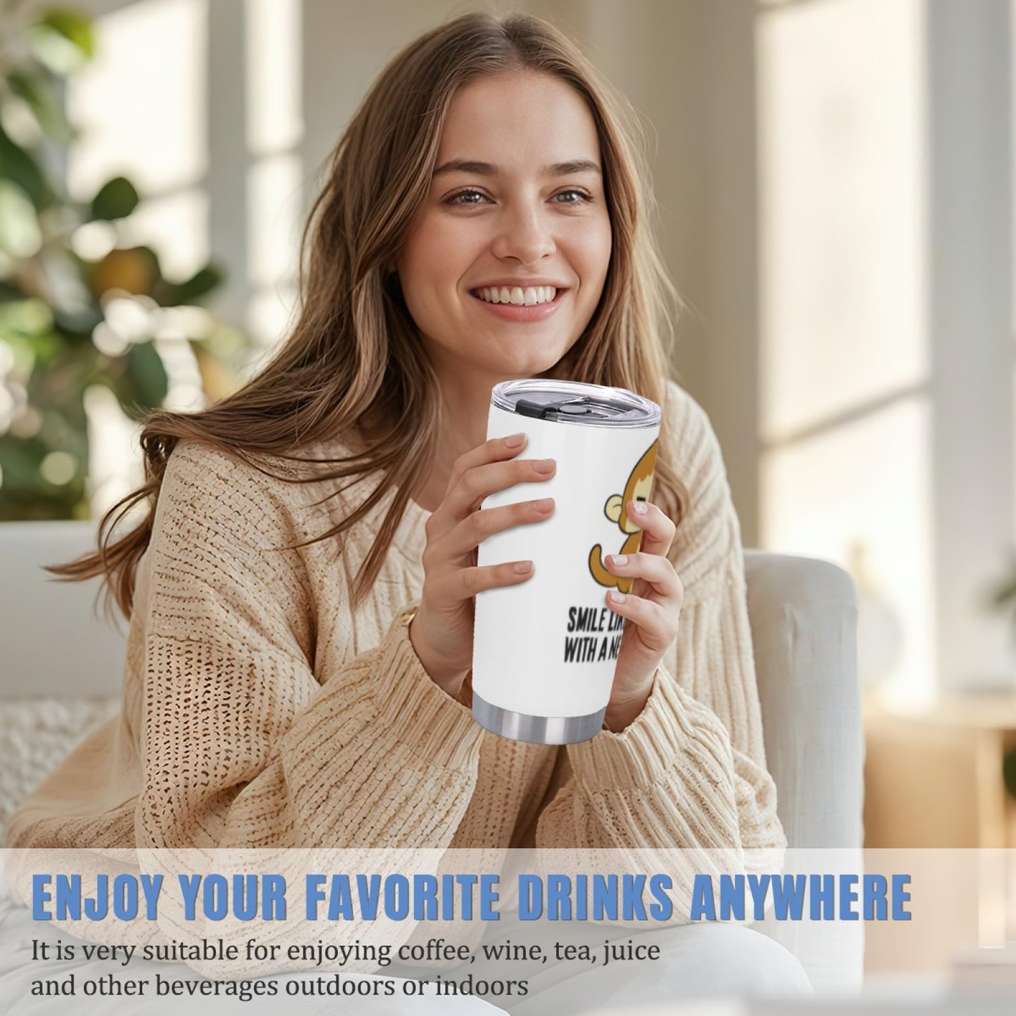 Insulated Beverage Tumbler - Stainless Steel Graphic Design Travel Cup