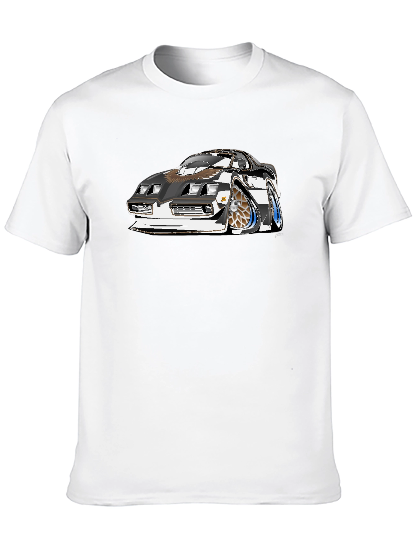 Car Graphic Tee - Black Cotton T-Shirt