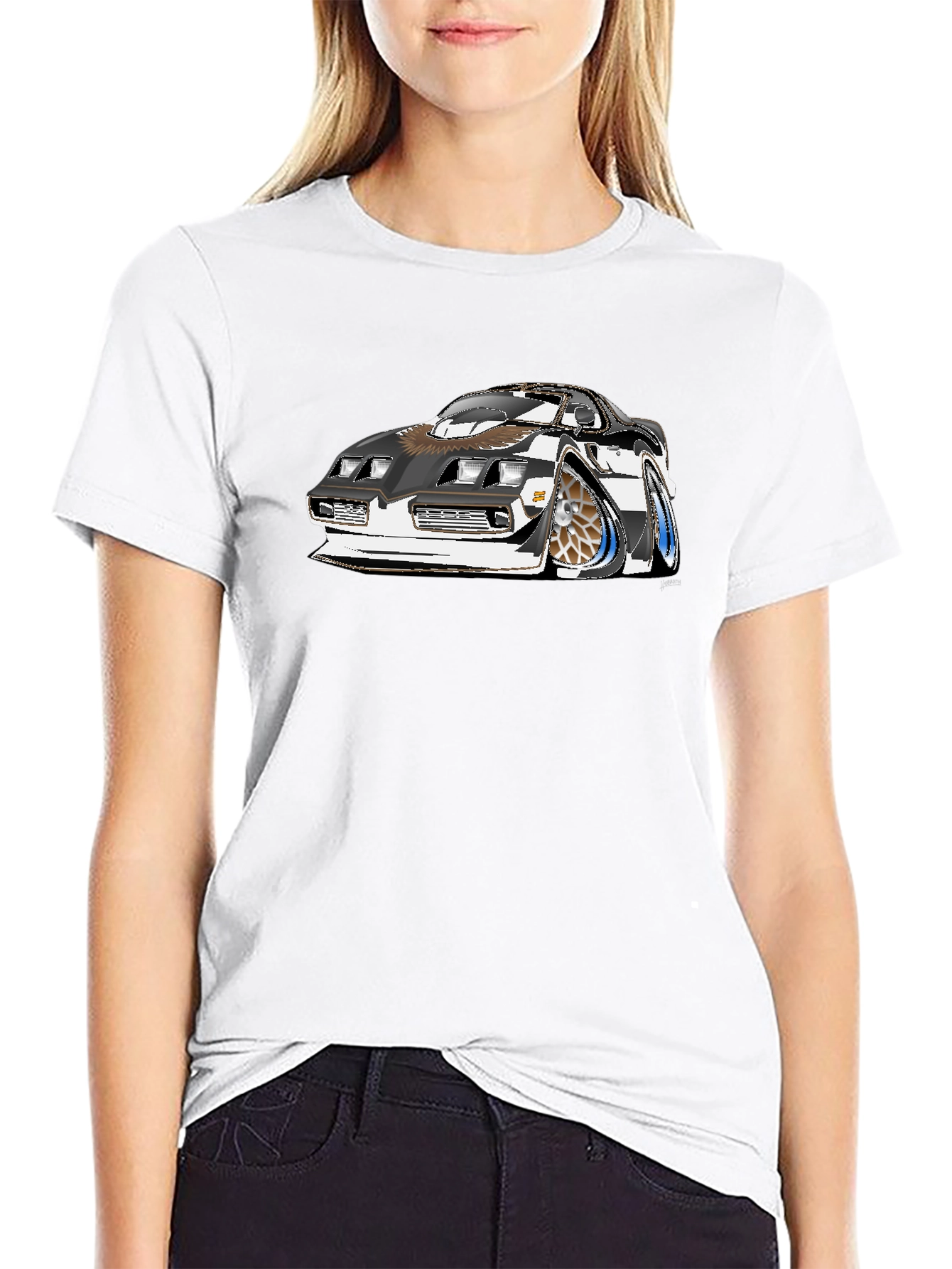 Car Graphic Tee - Black Cotton T-Shirt