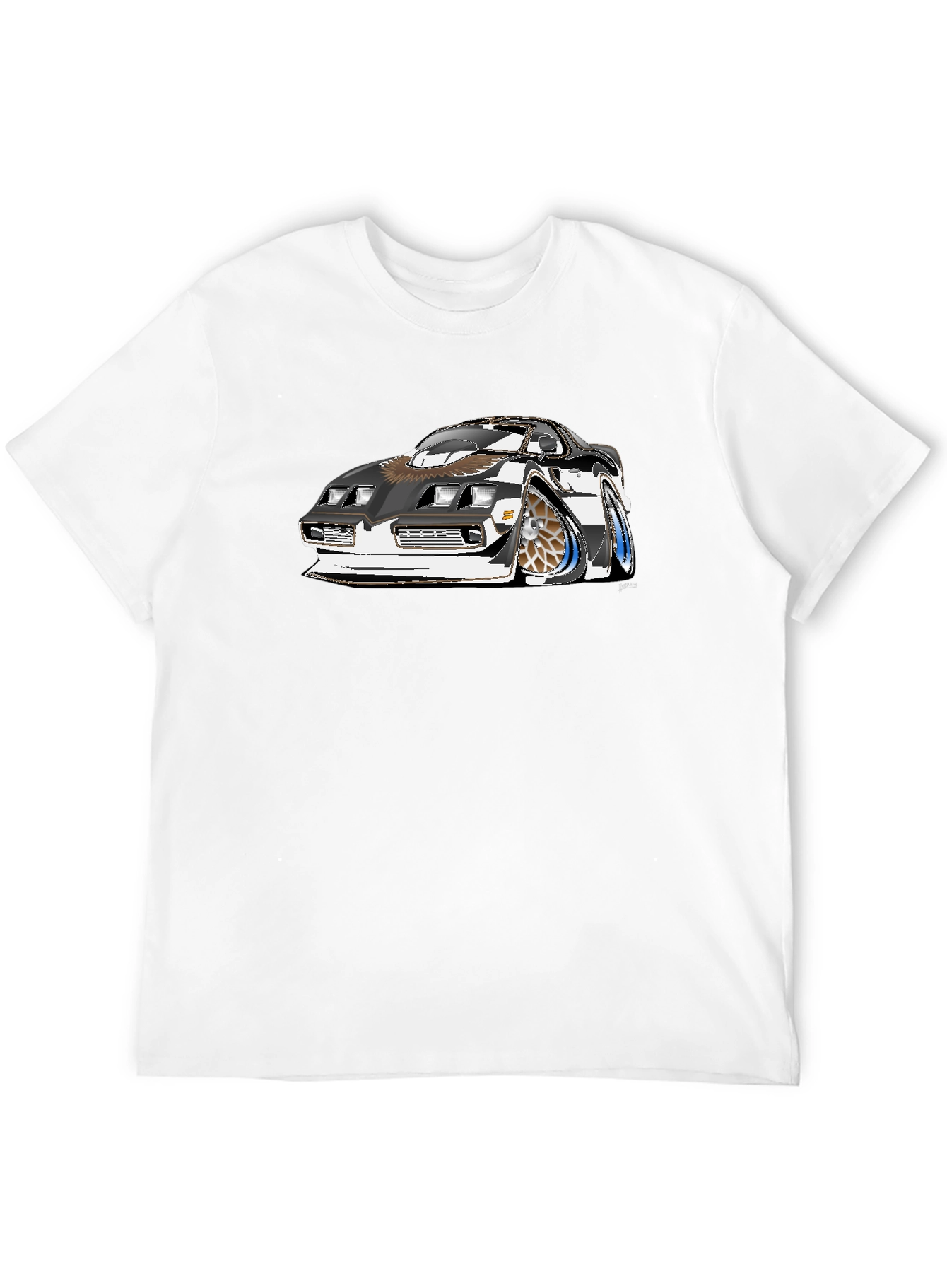 Car Graphic Tee - Black Cotton T-Shirt