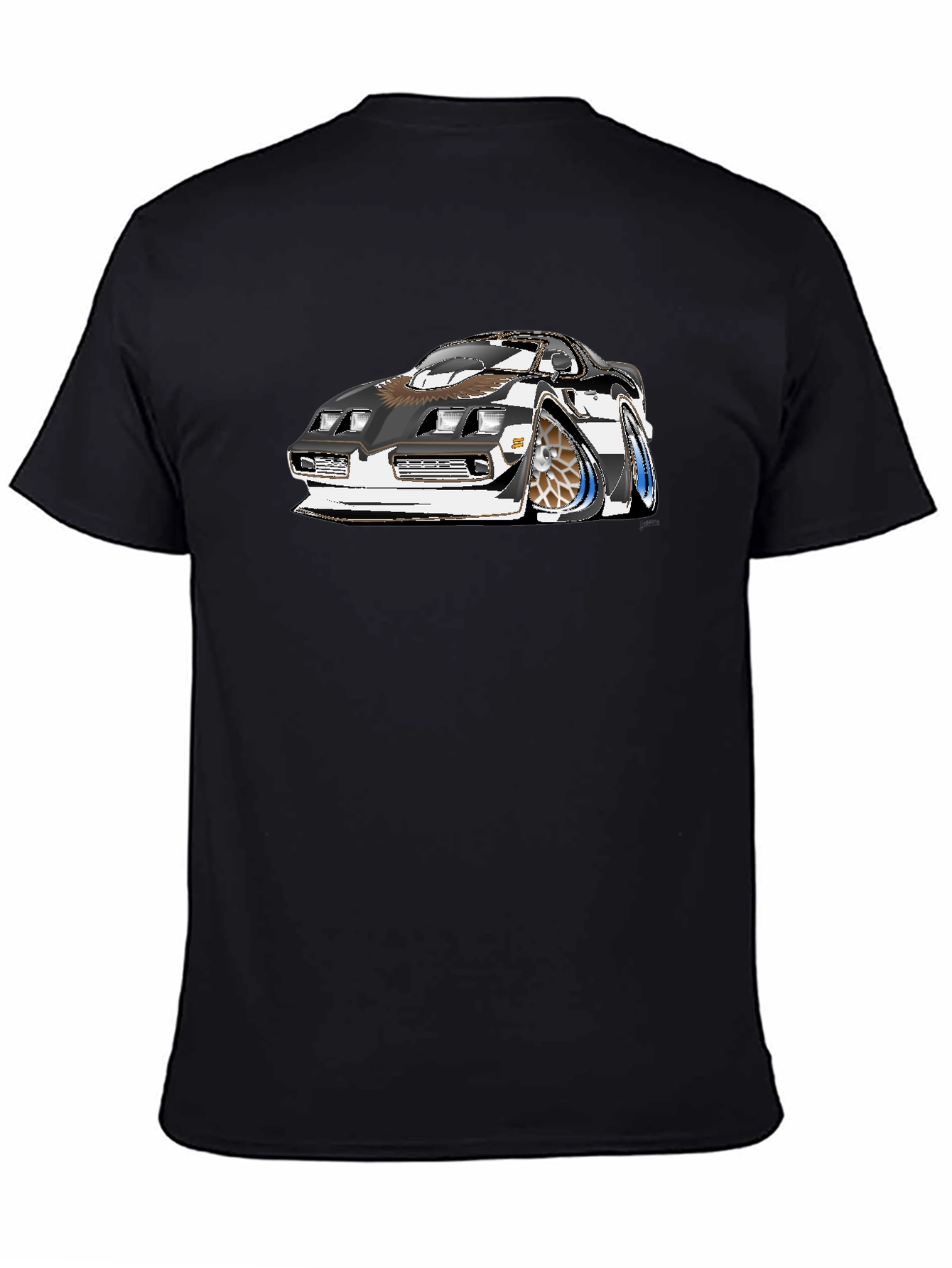 Car Graphic Tee - Black Cotton T-Shirt
