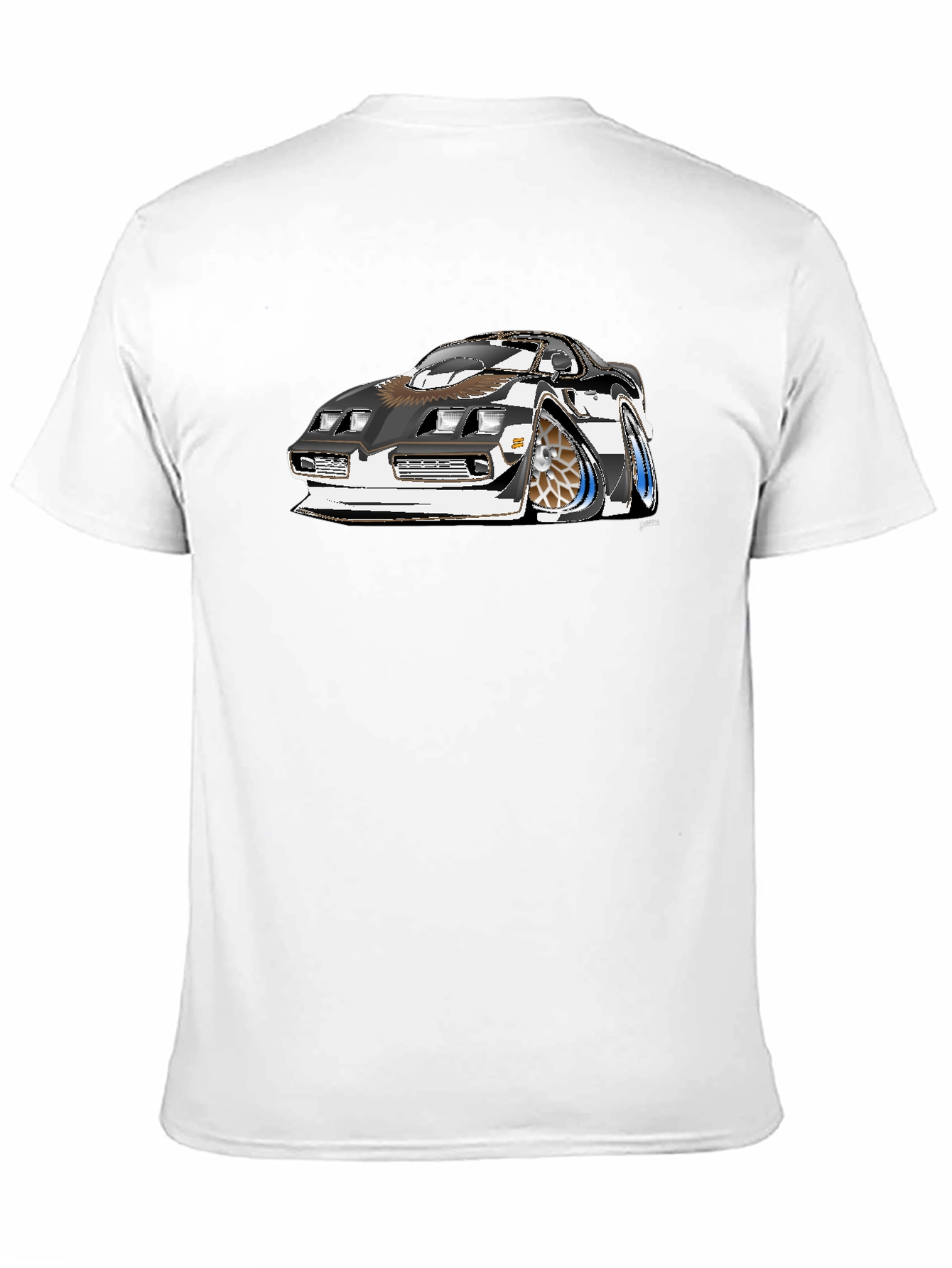 Car Graphic Tee - Black Cotton T-Shirt