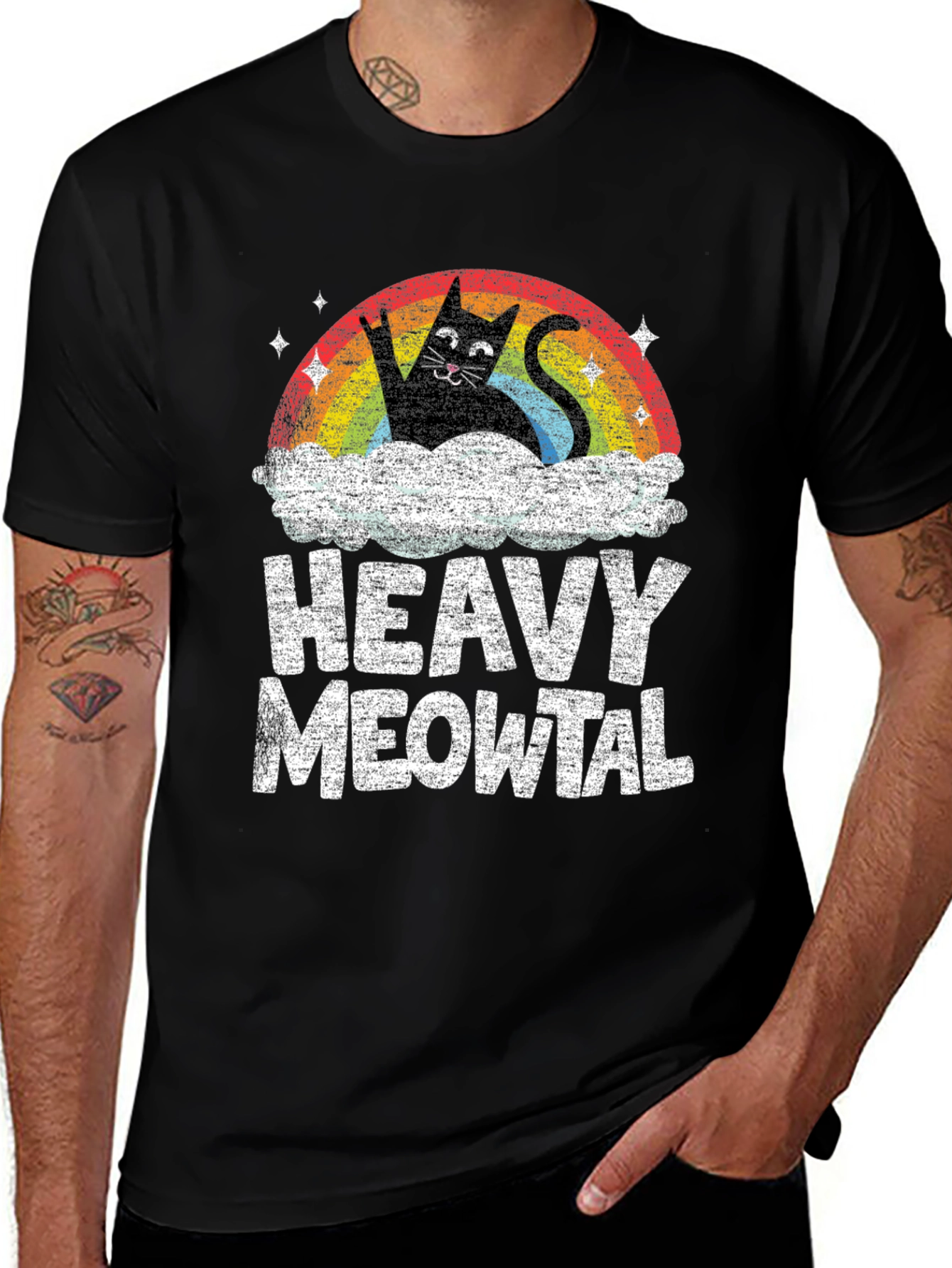 Heavy Meowtal Black T-Shirt