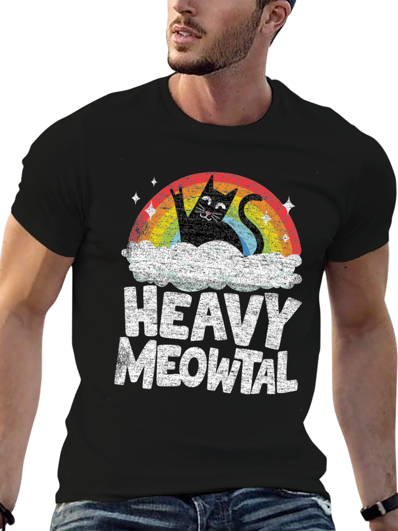 Heavy Meowtal Black T-Shirt